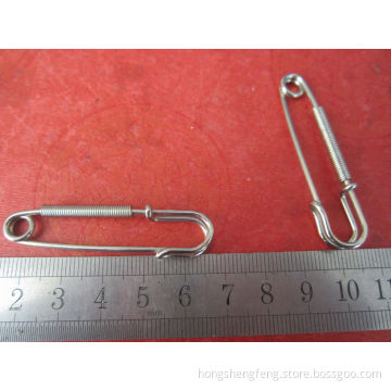 Silver Color Metal Garment Knit Safety Pin with Spring
